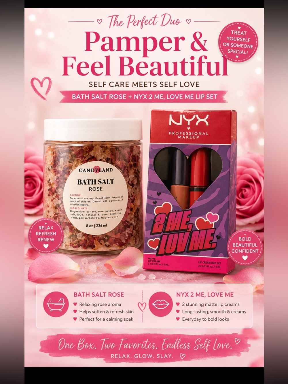 2 wonderful products- Bath Salt & Lip Gloss